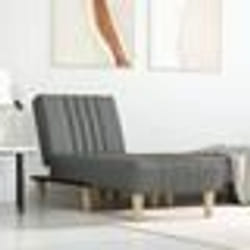vidaXL Chaise longue gris foncé tissu