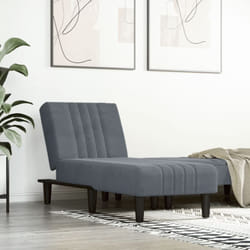 Vidaxl - Chaise longue gris foncé velours