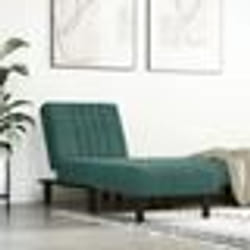 vidaXL Chaise longue vert foncé velours