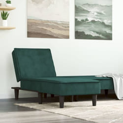 Vidaxl - Chaise longue vert foncé velours