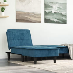 Vidaxl - Chaise longue bleu velours