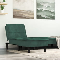 Vidaxl - Chaise longue vert foncé velours