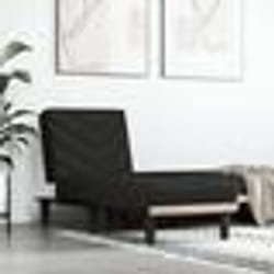 vidaXL Chaise longue noir tissu