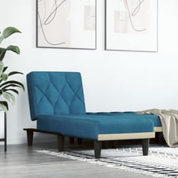 Vidaxl - Chaise longue bleu velours