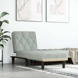 Vidaxl - Chaise longue gris clair velours