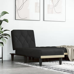 Vidaxl - Chaise longue noir velours