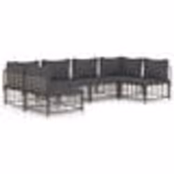 vidaXL Salon de jardin 6 pcs avec coussins anthracite résine tressée