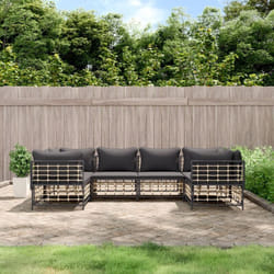 Vidaxl - Salon de jardin 6 pcs avec coussins anthracite résine tressée