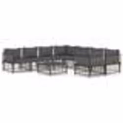 vidaXL Salon de jardin 9 pcs avec coussins anthracite résine tressée