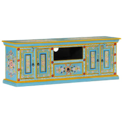 VIDAXL Rétro Meuble TV Bleu Manguier