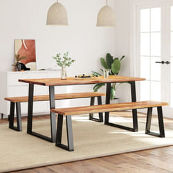 vidaXL Ensemble à manger 3 pcs avec bord vivant bois massif d'acacia