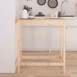 Profitez d'un bon repas avec votre famille et vos amis autour de cette belle table de bar en bois ! Bois de pin massif : cett ...