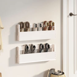 Vidaxl - tagères à chaussures murales 2 pcs Blanc 59x9x23 cm Pin massif
