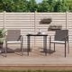 vidaXL Ensemble à manger de jardin 3 pcs coussins résine tressée acier
