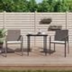 vidaXL Ensemble à manger de jardin 3 pcs coussins résine tressée acier