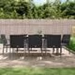 vidaXL Ensemble à manger de jardin 9 pcs coussins résine tressée acier