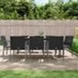 vidaXL Ensemble à manger de jardin 9 pcs coussins résine tressée acier