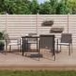 vidaXL Ensemble à manger de jardin 5 pcs coussins résine tressée acier