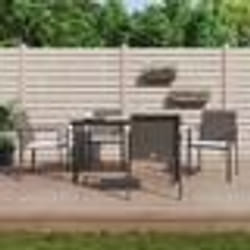 vidaXL Ensemble à manger de jardin 5 pcs coussins résine tressée acier