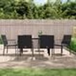 vidaXL Ensemble à manger de jardin 7 pcs coussins résine tressée acier