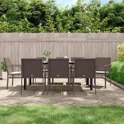 vidaXL Ensemble à manger de jardin 9 pcs coussins résine tressée acier