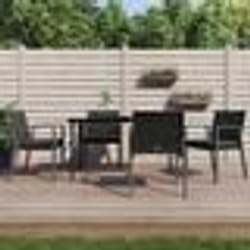 vidaXL Ensemble à manger de jardin 5 pcs coussins résine tressée acier