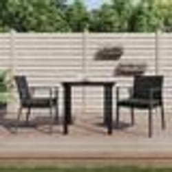 vidaXL Ensemble à manger de jardin 3 pcs coussins résine tressée acier
