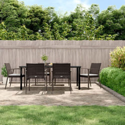 Vidaxl - Ensemble à manger de jardin 7 pcs coussins résine tressée acier