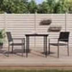 vidaXL Ensemble à manger de jardin 3 pcs résine tressée acier