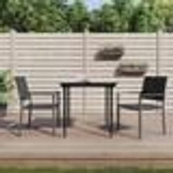 vidaXL Ensemble à manger de jardin 3 pcs résine tressée acier