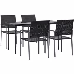 Ensemble à manger de jardin 5 pcs résine tressée acier vidaXL