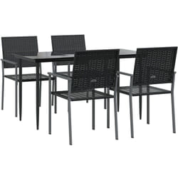 Ensemble à manger de jardin 5 pcs résine tressée acier vidaXL