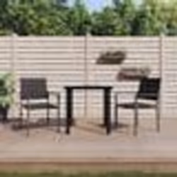 vidaXL Ensemble à manger de jardin 3 pcs résine tressée acier