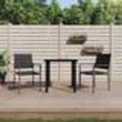 vidaXL Ensemble à manger de jardin 3 pcs résine tressée acier