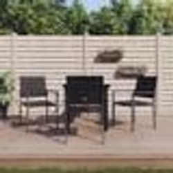 vidaXL Ensemble à manger de jardin 5 pcs résine tressée acier