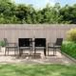 vidaXL Ensemble à manger de jardin 7 pcs coussins résine tressée acier