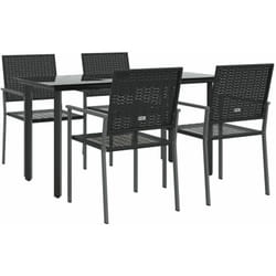 vidaXL Ensemble à manger de jardin 5 pcs résine tressée acier