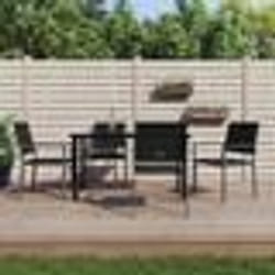 vidaXL Ensemble à manger de jardin 5 pcs résine tressée acier