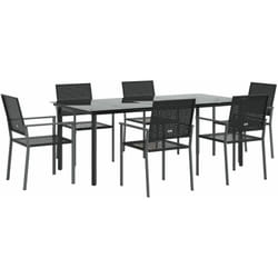 Vidaxl - Ensemble à manger de jardin 7 pcs résine tressée acier