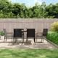vidaXL Ensemble à manger de jardin 7 pcs noir textilène et acier