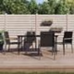 vidaXL Ensemble à manger de jardin 5 pcs noir textilène et acier