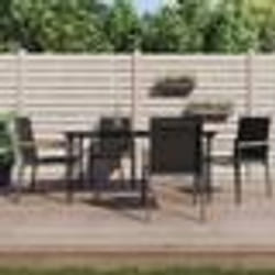 vidaXL Ensemble à manger de jardin 5 pcs noir textilène et acier