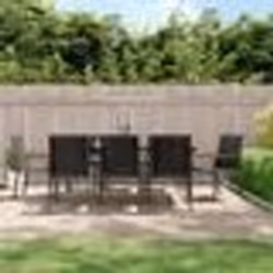 vidaXL Ensemble à manger de jardin 9 pcs noir textilène et acier