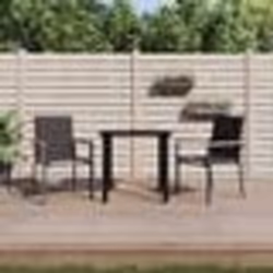 vidaXL Ensemble à manger de jardin 3 pcs noir textilène et acier
