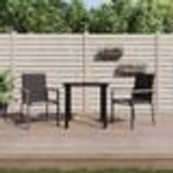 vidaXL Ensemble à manger de jardin 3 pcs noir textilène et acier