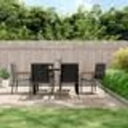 vidaXL Ensemble à manger de jardin 7 pcs noir textilène et acier
