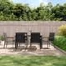 vidaXL Ensemble à manger de jardin 7 pcs noir textilène et acier