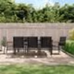 vidaXL Ensemble à manger de jardin 9 pcs noir textilène et acier
