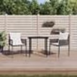 vidaXL Ensemble à manger de jardin 3 pcs coussins résine tressée acier