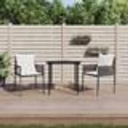 vidaXL Ensemble à manger de jardin 3 pcs coussins résine tressée acier
